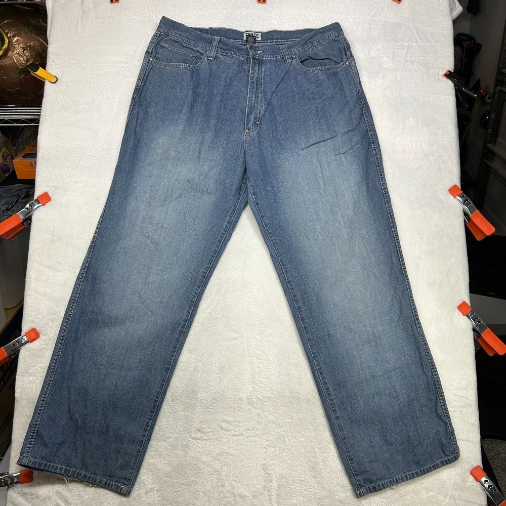 Enyce Jeans Mens Blue Denim Pockets High Rise Relaxed Baggy Skater Y2K - 38X33.5